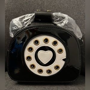Black Patent Leather Phone Pocketbook w/Crossbody Strap